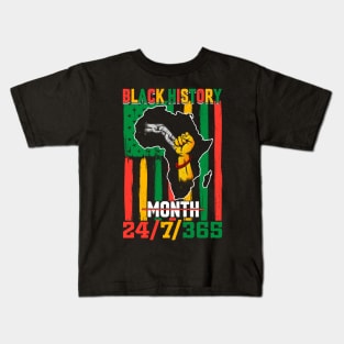 Black History month 24/7/365 African American Black History T-Shirt Kids T-Shirt